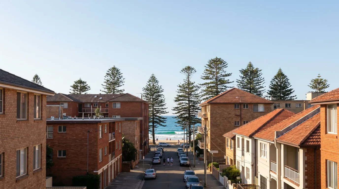 Manly Wharf and The Corso precinct from the harbour